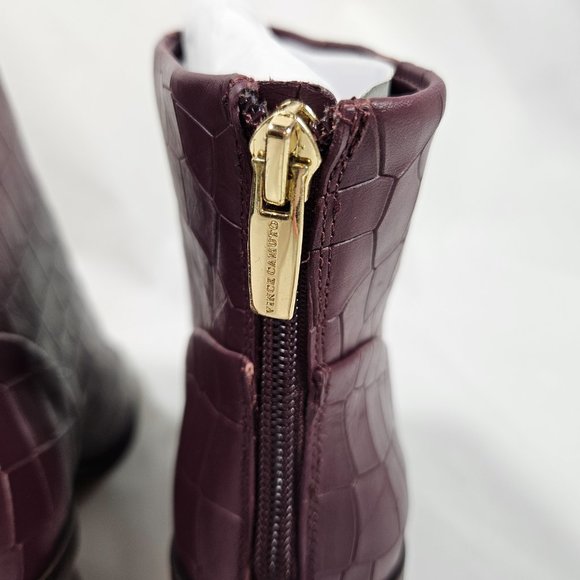 NWOT Vince Camuto Bebinder Burgundy Maroon Peep Toe Booties Women's Size 8.5 - Picture 3 of 10